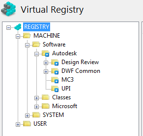 Virtual registry in 32-bit originated package