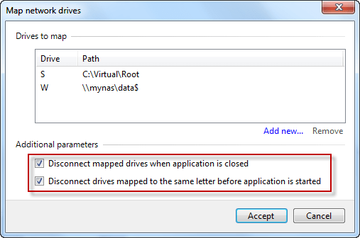 Drive mappings defined