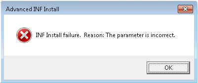 INF install error