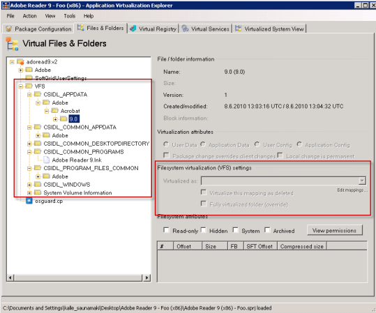 VFS mappings after package branching (AVE) VFS mappings after package branching (AVE)