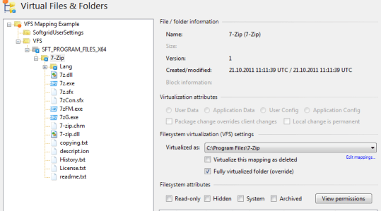 7-Zip in a VFS package