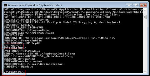 Command prompt inside the VE