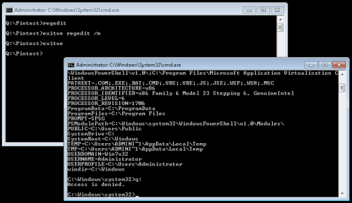 Command prompt running outside the VE