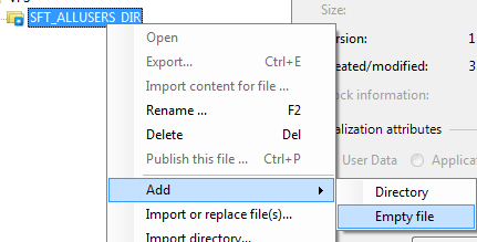Adding empty file into package