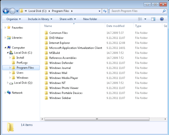 Basic C:Program Files structure