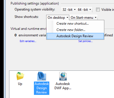 Selecting shortcut in AVE Selecting shortcut in AVE