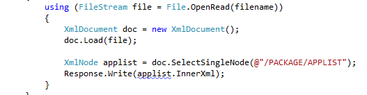 Using statement ensures file stream is closed
