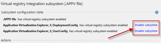 Virtual registry subsystems enabled